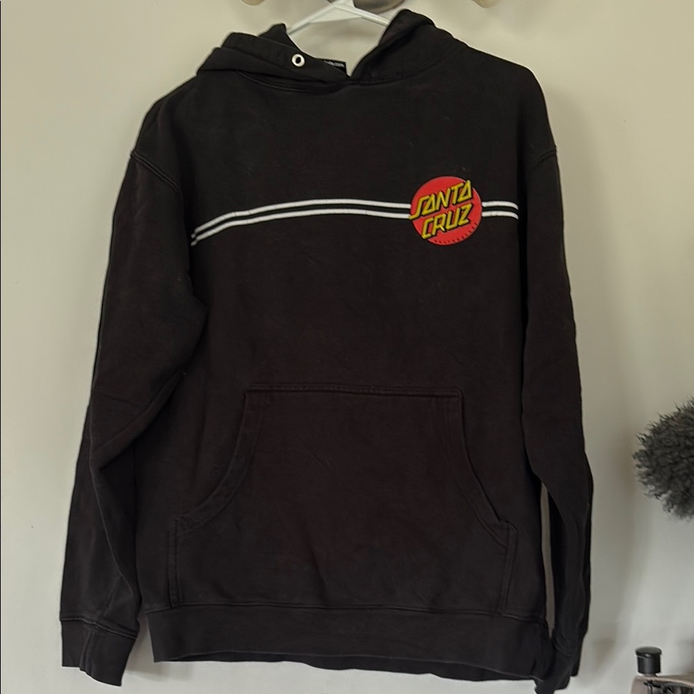 Santa Cruz Skateboards Black Sweater with Retro Logo
